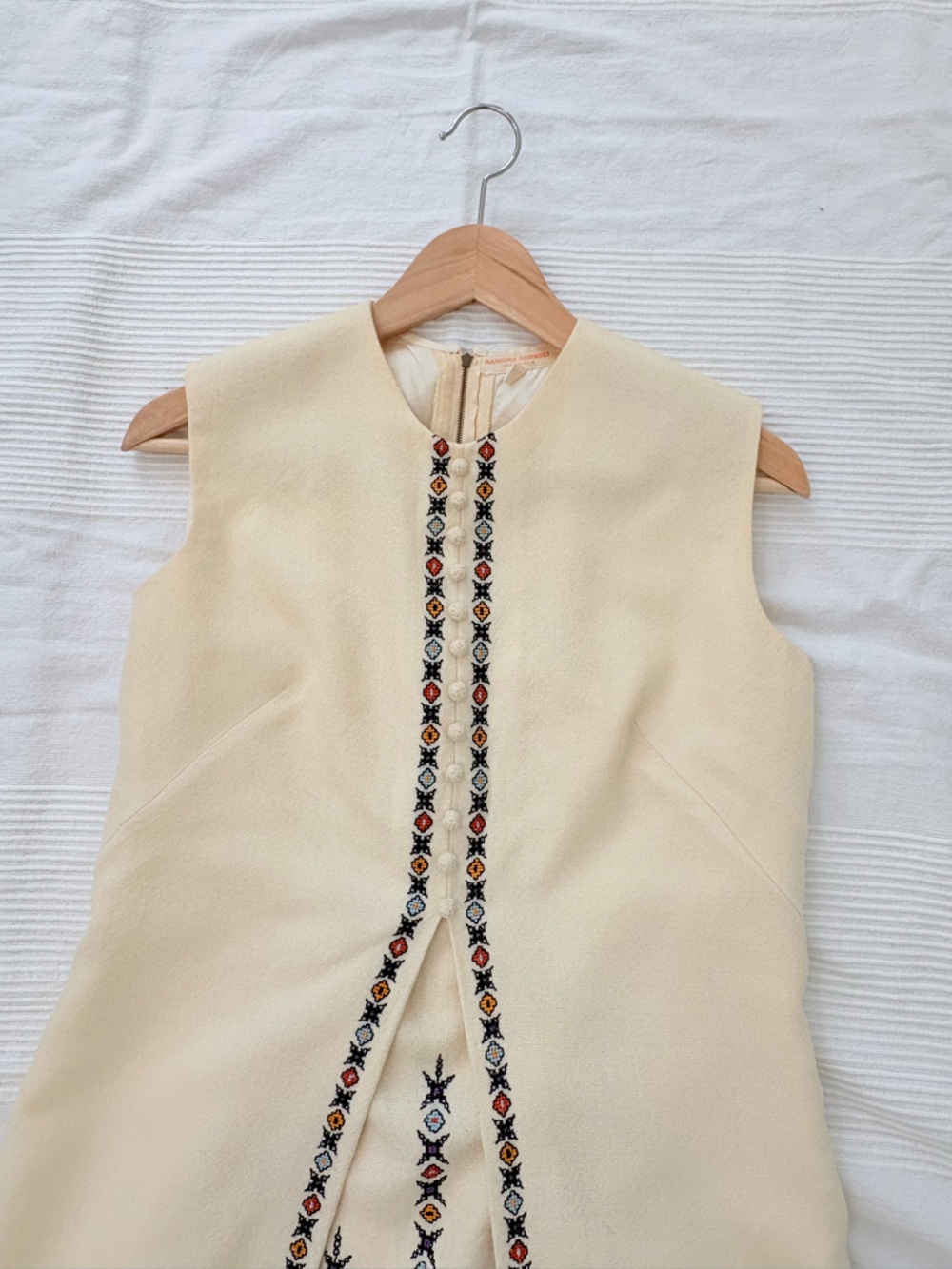 Vintage Narodna Radinost Beograd Folk Art Handcrafted Dress - Size 42 - Picture 3 of 14